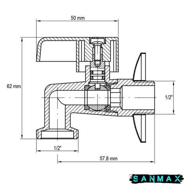 Монокран зі стіни 1/2 Koer KR.258 Хром (KR2876) KR2876 фото