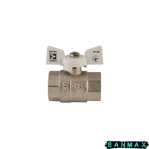 Кран кульовий 1 БГГ Вода Koer KR.217.W Білий метелик (KR0180) KR0180 фото