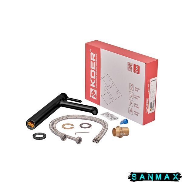 Змішувач для умивальника високий Koer KB-11029-05 Чорний (KR5488) KR5488 фото