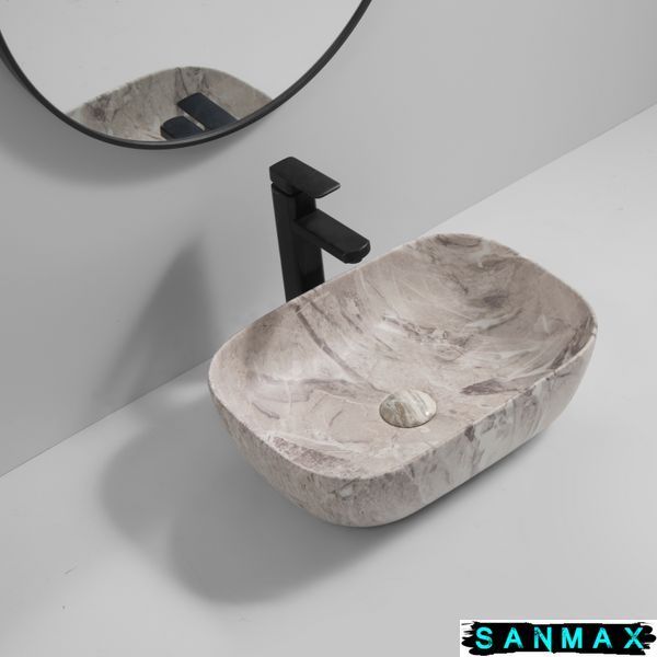 Раковина накладна Mixxus Premium Diverse-0113 Marble 455х325х135mm (MP6544) MP6544 фото