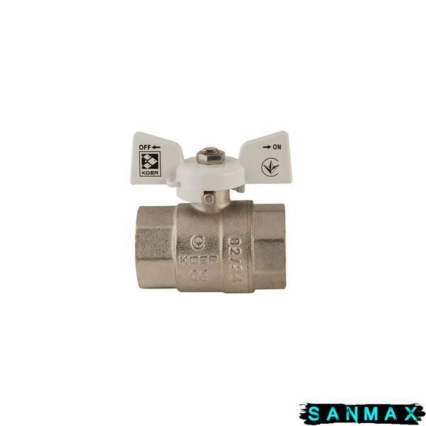 Кран кульовий 1 БГГ Вода Koer KR.217.W Білий метелик (KR0180) KR0180 фото