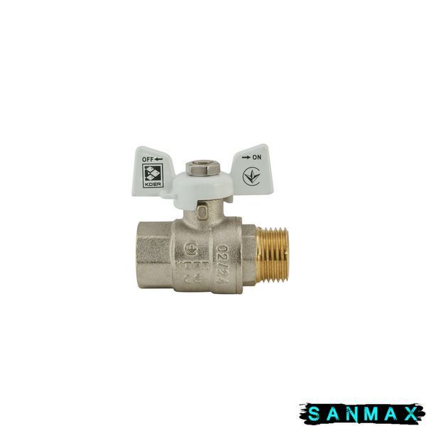 Кран кульовий 1/2 БГШ Вода Koer KR.218.W Білий метелик (KR0182) KR0182 фото