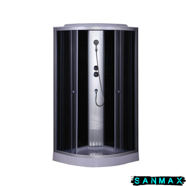 Бокс душовий без гідромасажу Mixxus Strong SB02-90x90x215-GR Satin з низьким піддоном (MI6887) MI6887 фото