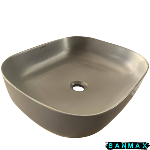 Умивальник накладний керамічний Mixxus Premium Diverse-0115 Gray 490x395x135mm Сірий (MP6650) MP6650 фото