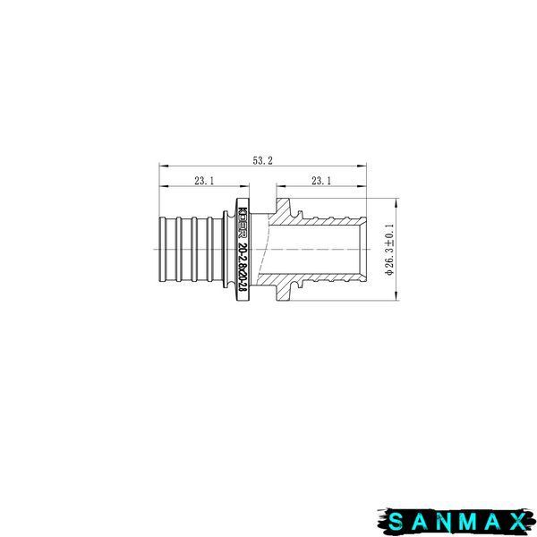 Муфта з'єднувальна рівнопрохідна Koer KA.С20 - 20(2.8mm) x 20(2.8mm) (KR4856) KR4856 фото