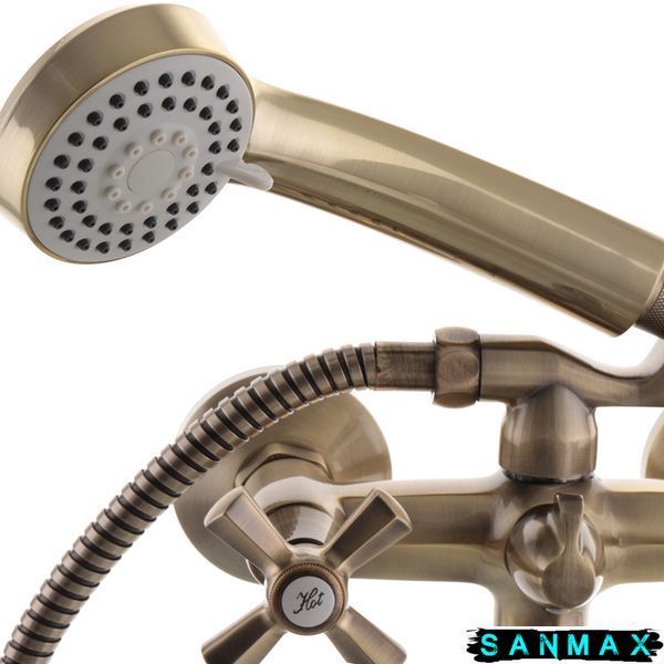 Змішувач для ванни Mixxus Premium Retro 142 Бронза Кераміка (MI1652) MI1652 фото