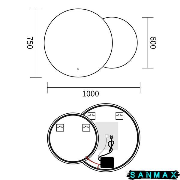 Дзеркало Mixxus Premium Toppper MC01-100x75 (Led Touch, Anti-fog, димер (3-6,5kK) (MP6631) MP6631 фото