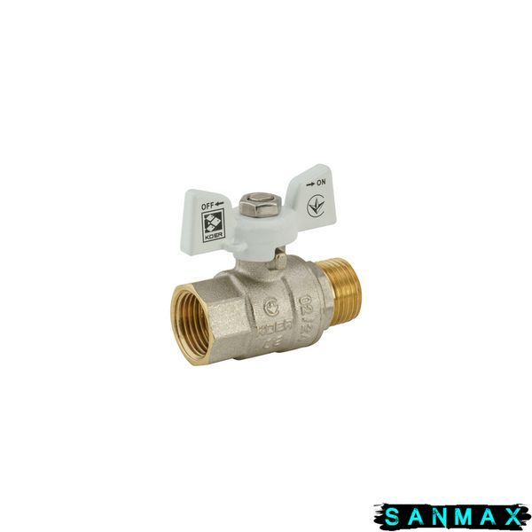 Кран кульовий 1/2 БГШ Вода Koer KR.218.W Білий метелик (KR0182) KR0182 фото