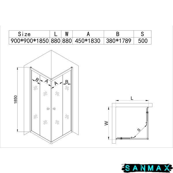 Душова кабіна без піддону Mixxus CUBIC SC01-90x90x185-TR CHROME прозоре скло 4мм NEW (MI8366) MI8366 фото