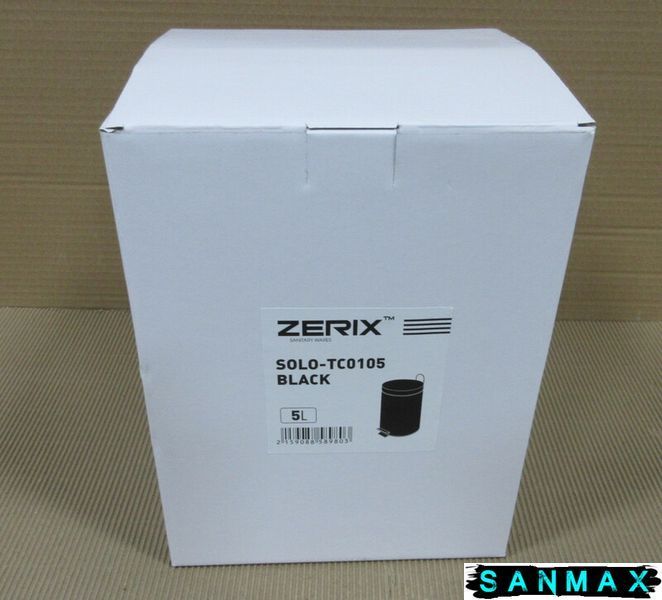 Відро для сміття кругле Zerix Solo-TC0105 Чорний 5 л колір чорний (ZX5898) ZX5898 фото