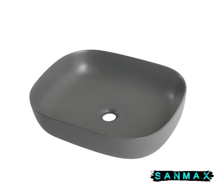 Умивальник накладний керамічний Mixxus Premium Diverse-0115 Gray 490x395x135mm Сірий (MP6650) MP6650 фото