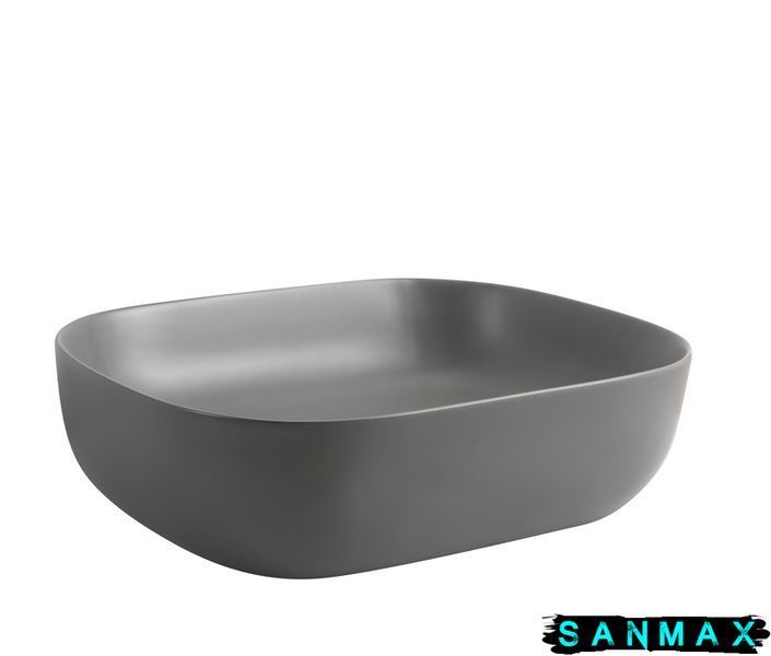 Умивальник накладний керамічний Mixxus Premium Diverse-0115 Gray 490x395x135mm Сірий (MP6650) MP6650 фото