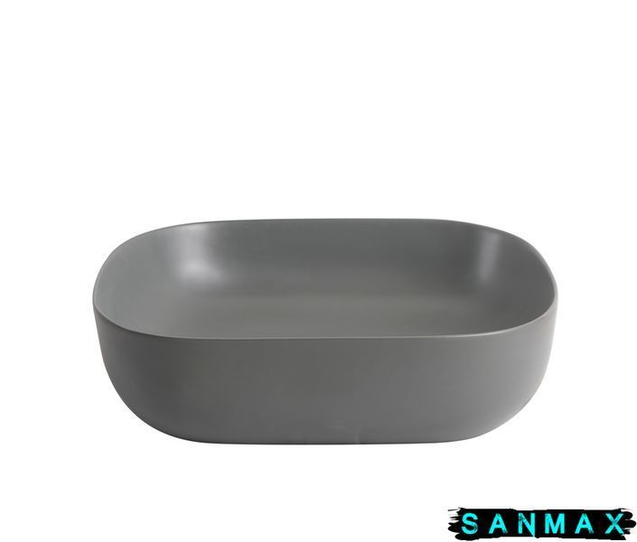 Умивальник накладний керамічний Mixxus Premium Diverse-0115 Gray 490x395x135mm Сірий (MP6650) MP6650 фото