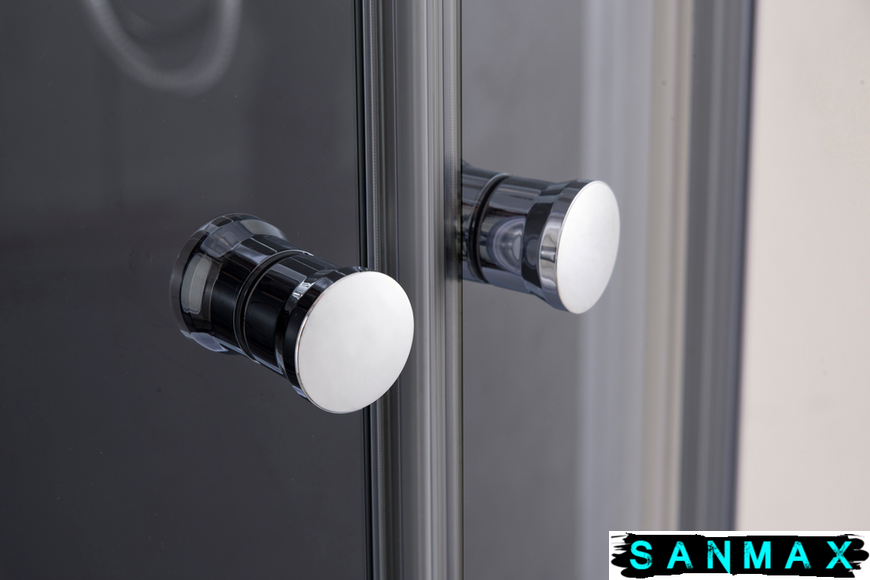 Душова кабіна з низьким піддоном Mixxus Cubic SCT01-90x90x195-TR Графіт прозоре скло 4мм (MI6905) MI6905 фото