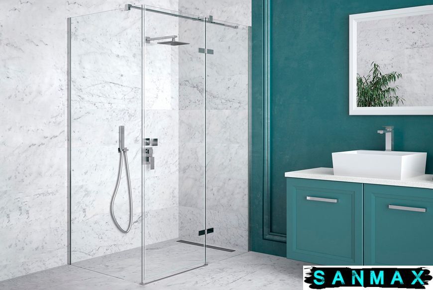 Кабіна прямокутна Besco Pixa 120x80x195 права, скло прозоре, профіль хром PPP-128-195C фото